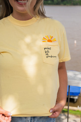 Pocket Full Of Sunshine Embroidered Tee