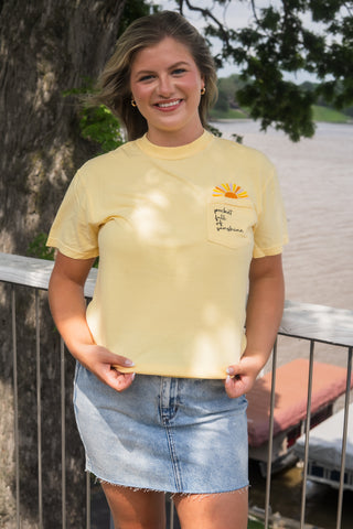 Pocket Full Of Sunshine Embroidered Tee