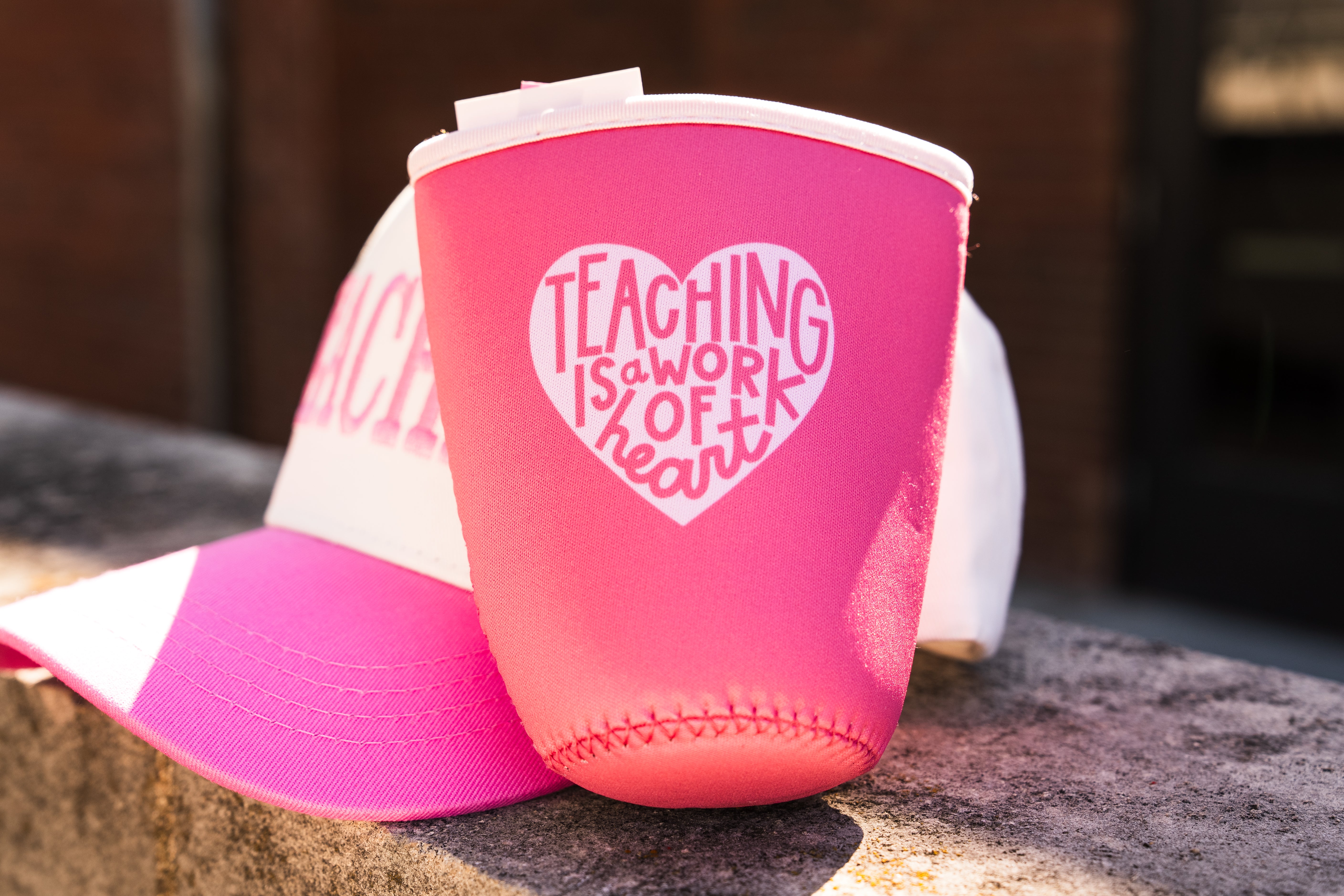 Teaching Is A Work Of Heart Drink Sleeve