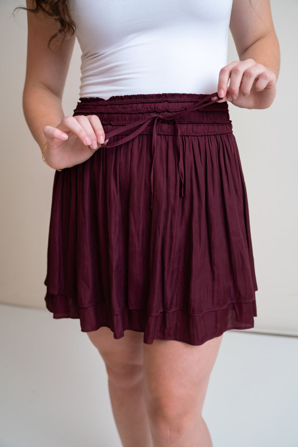 Wine Down Tiered Skirt