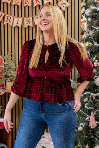 Sugar Plum Peplum Top