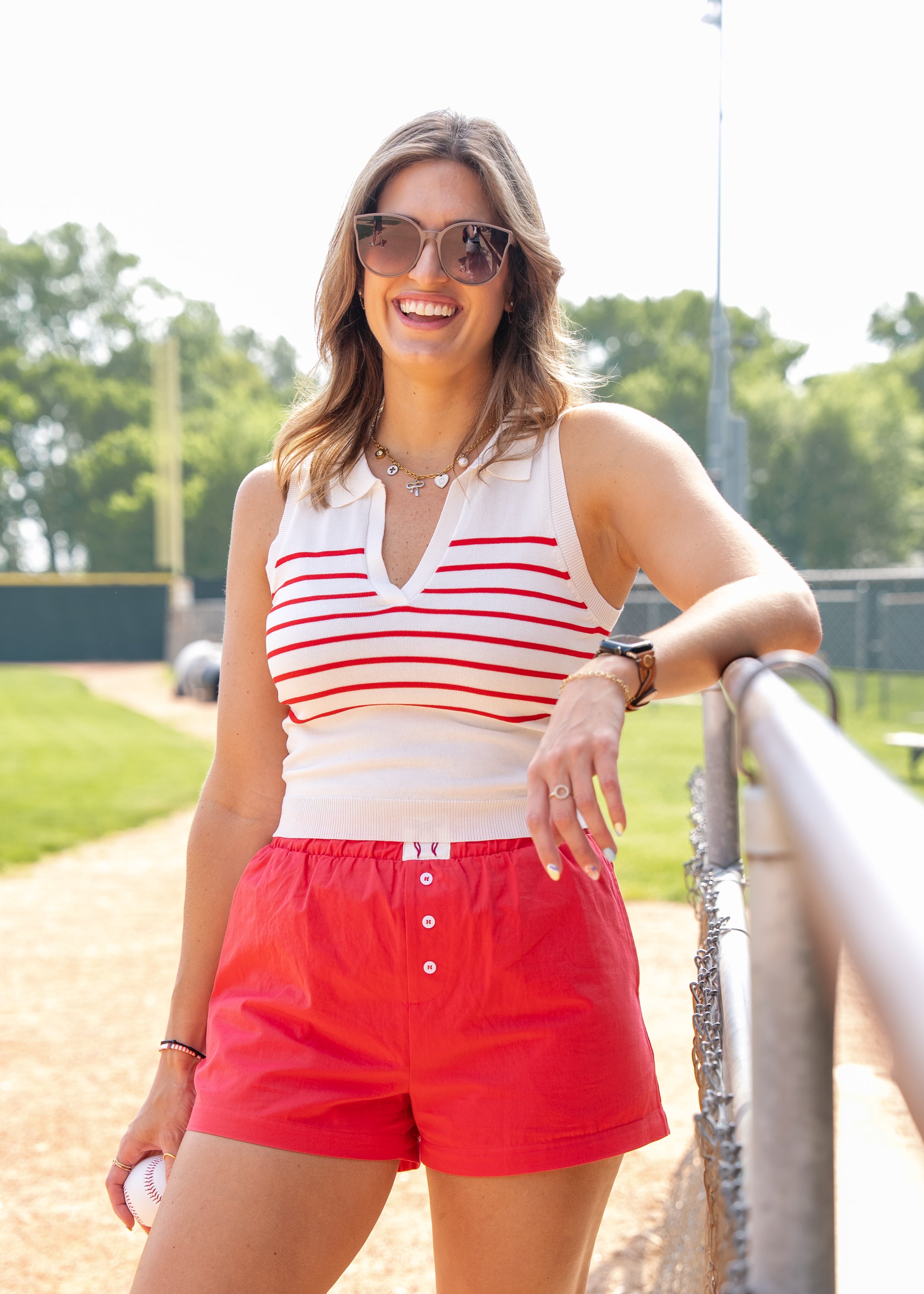 Seventh Inning Striped Top