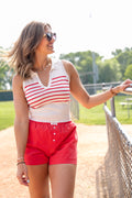 Seventh Inning Striped Top