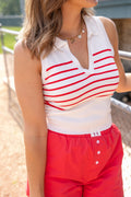 Seventh Inning Striped Top