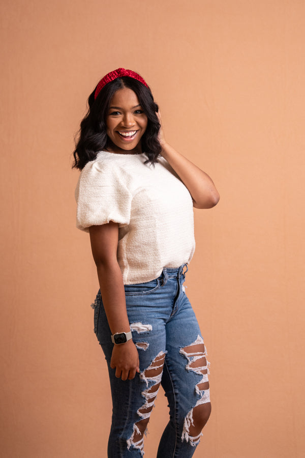 Sparkling Snow Textured Top