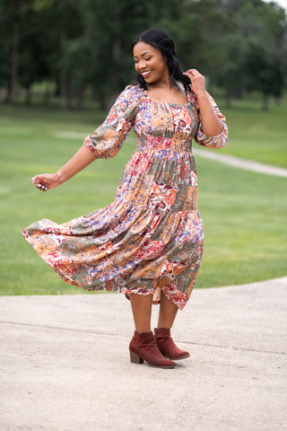 A Girl Can Twirl Midi Dress