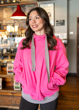 Spring Alert Pink Fleece Pullover