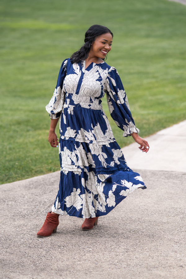 Wine Country Navy Dress