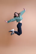 Go Get Em Green Cropped Hoodie