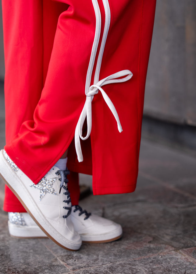 Racing Stripes Red Track Pants