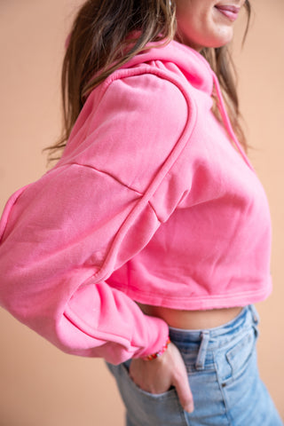 Pink and Powerful Cropped Hoodie