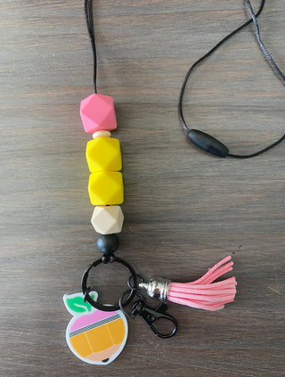 Pencil Silicone Bead Lanyard