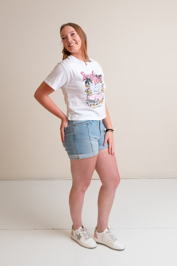 On the Line Denim Shorts