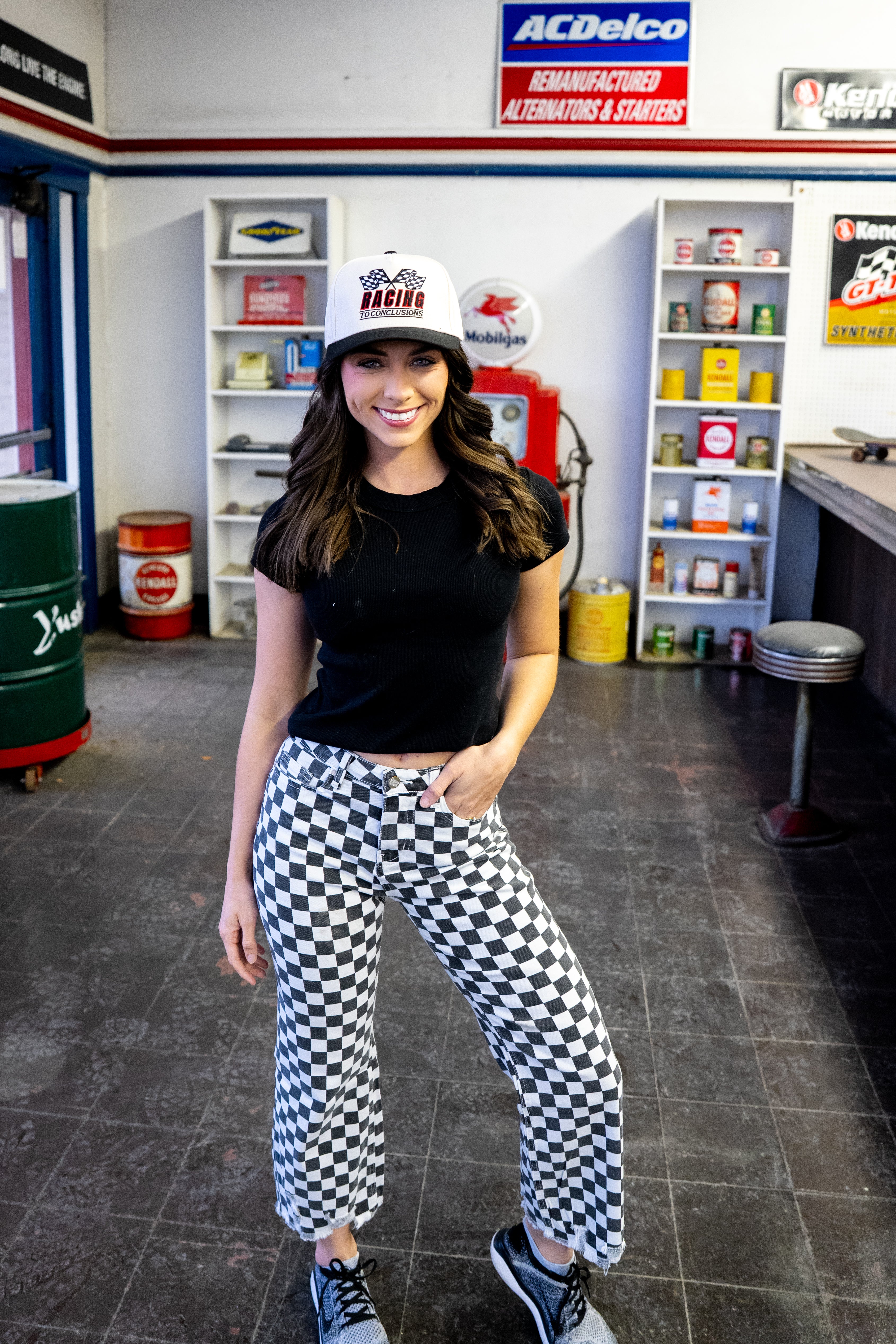Fast Lane Checkered Jeans