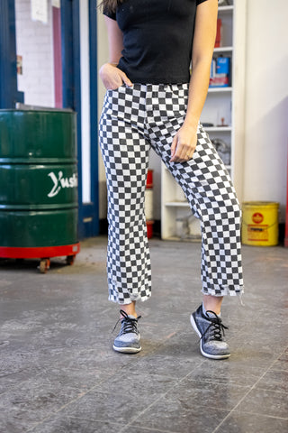 Fast Lane Checkered Jeans